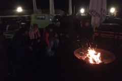 Empfang mit Glühwein und Feuerkessel